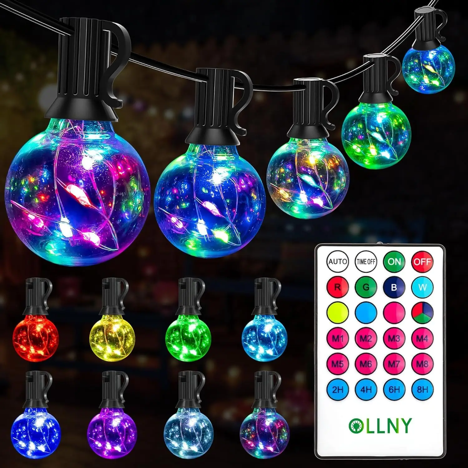 G40 LED Replacement Bulbs E12 Screw White Base Shatterproof Bulbs Outdoor String Lights 1 Watt Equivalent to 5 Watt White Bulbs
