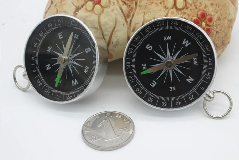 Portable Aluminum Lightweight Emergency Compass Outdoor Survival Compass Tool G44-2 Navigation Wild Tool Black