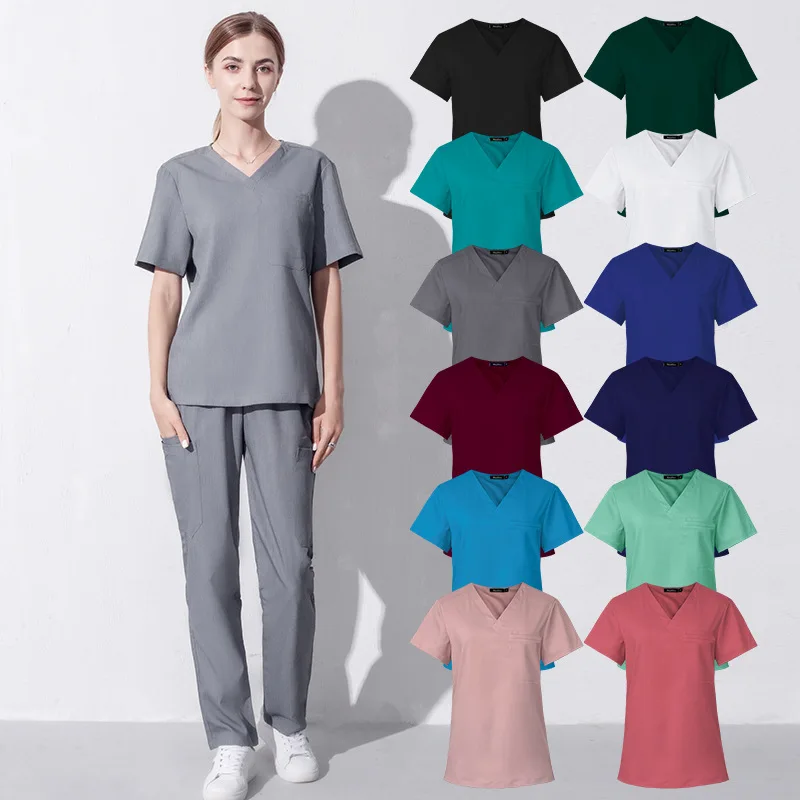 Functional Moss Green Bonsai Navy Royal Blue Black White Dtretch Male Men Unisex Jogger Uniforms Hospital Nurse Scrubs Sets