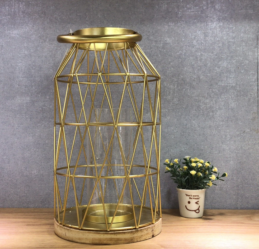 High Quality  Northern europe modern design wedding  gold candle holder  geometric metal candle holder  decorative candle holder