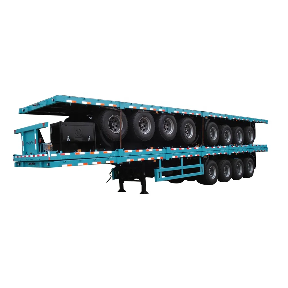 low price high quality 40 ft tri axle flatbed container trailer