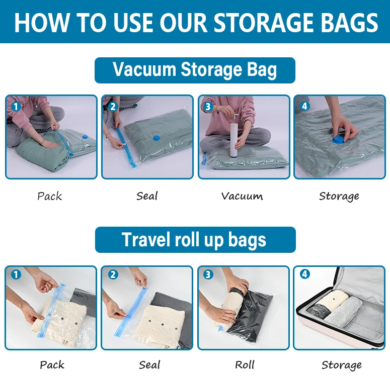 Foam Mattress Waterproof Saver Cube Big Size Vacuum Storage Bag Cloth Space Saver With Hand Pump For Clothes
