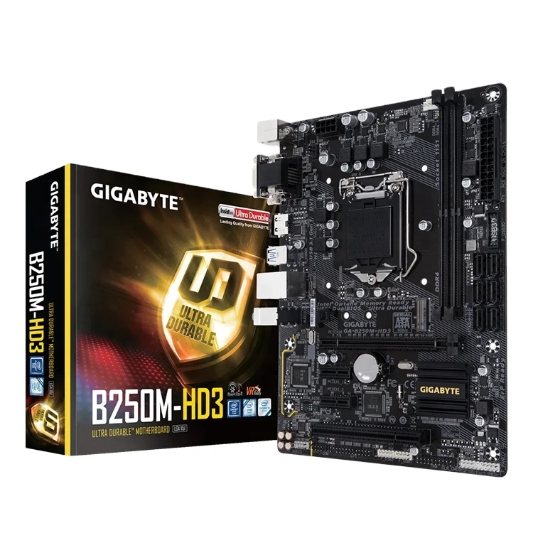 GIGABYTE GA-B250M-HD3 MATX Used Gaming Motherboard with LGA 1151 Socket Supports 7th/ 6th Generation Intel Core Processors