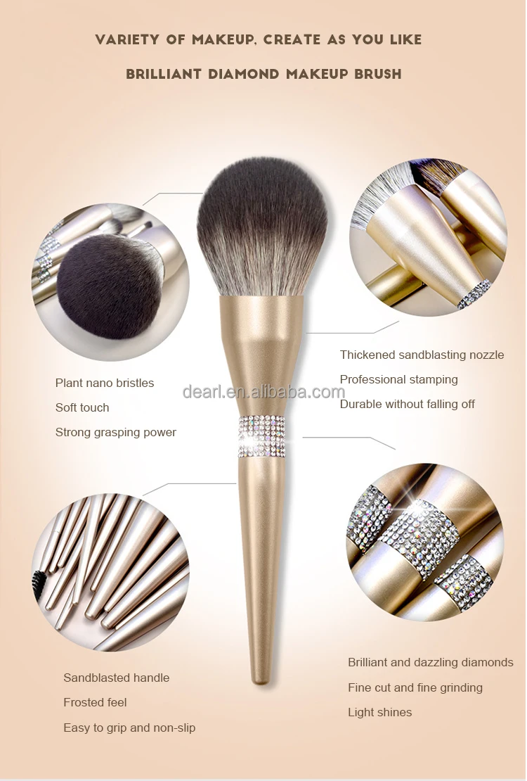 bling makeup brush set