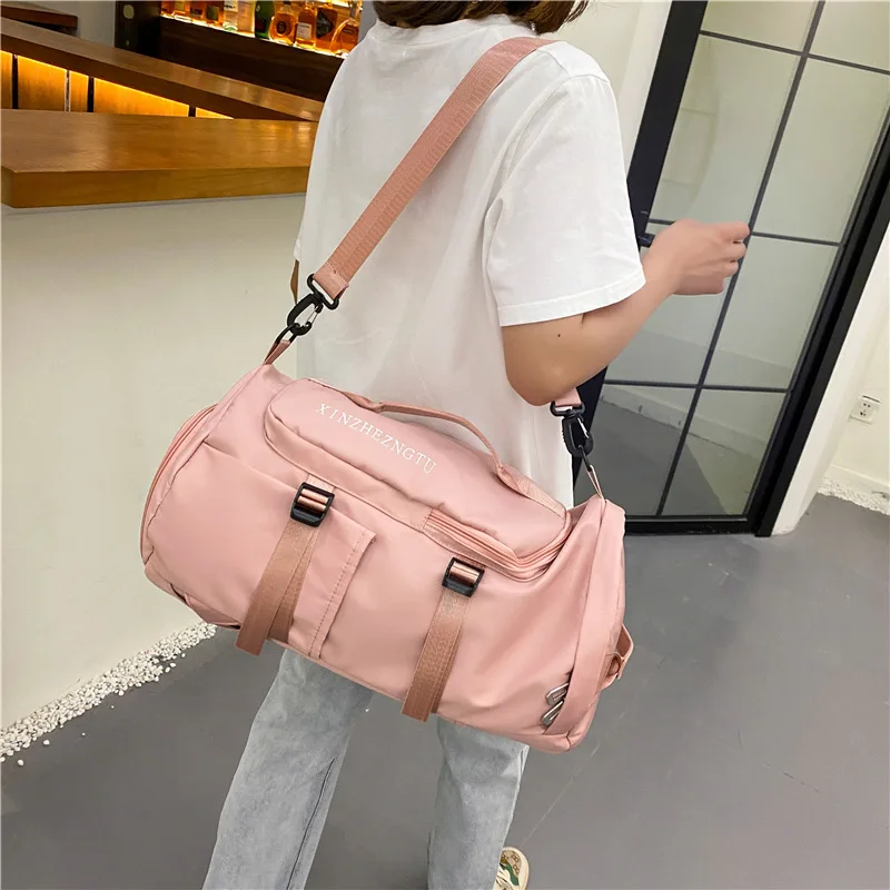 Wholesale custom cheap duffle backpack travel bags sports gym duffel bag with shoe compartment for men women