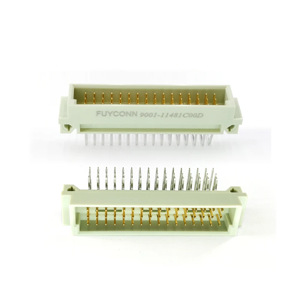 3*16 32 48 pin Male Euro connector with 2.54mm or 5.08mm pitch, B Type 3 rows 16P 32P 48P Right Angle PCB DIN41612 Connector