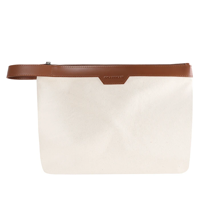 custom waterproof zipper pouch cosmetic bag cotton canvas jute makeup bag canvas pouch toiletry travel makeup cosmetic bag