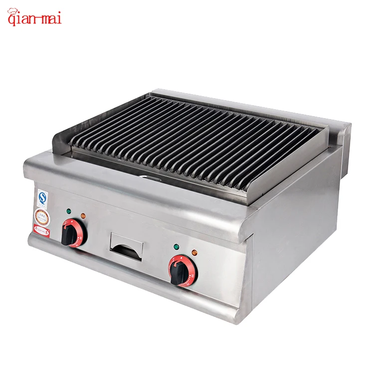High Quality Commercial Electric Stainless Steel Desktop Lava Rock Grill Adjustable Gas Boiler Barbecue Kitchen Baking Garden