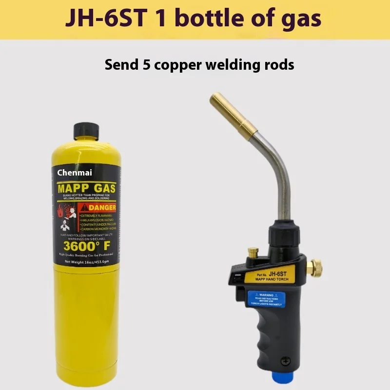 JH-6ST Small MAPP Gas Welding Torch for Air Conditioning Copper Aluminum Pipe Maintenance and Plastic Welding