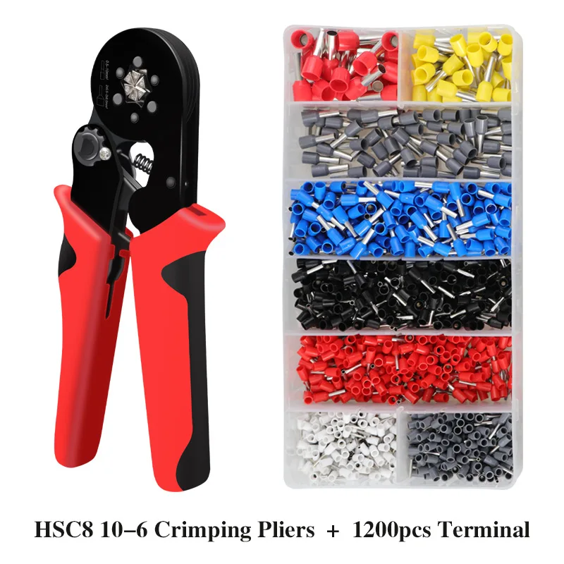 HSC8 6-4A High-Quality 0.25-10mm2 Crimping Range Durable Brass Tool Steel Precise Easy-To-Use Multilayer Tube Crimping Pliers