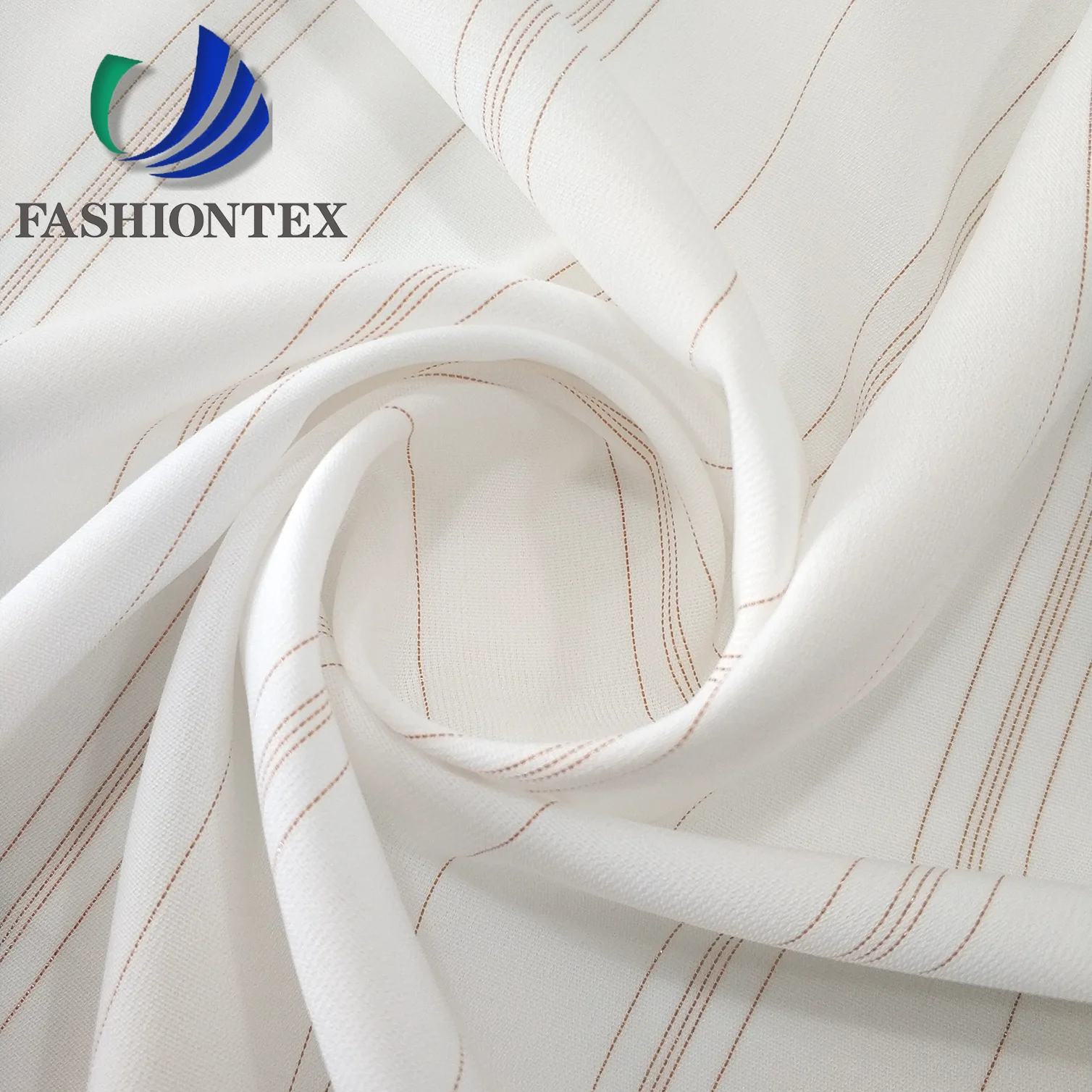 Fashiontex 50D regular six golden wool peach 100% polyester lurex jacquard fabric