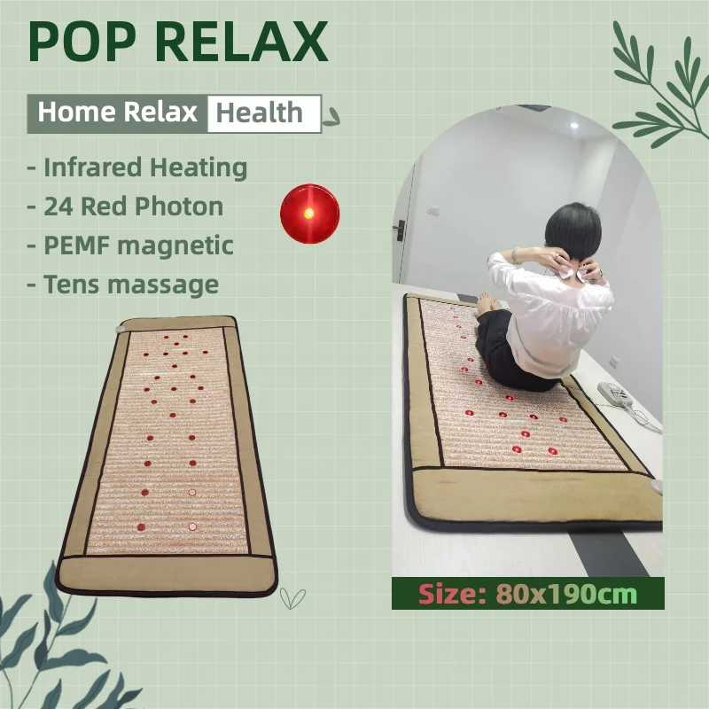 New Arrival Health Care Jade Stones Therapy Massage Thermal Bio Crystal Mattress Tourmaline Mat Top 1 Infrared Heating Pad