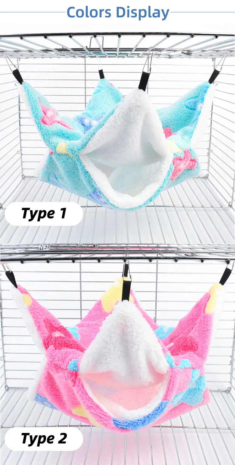 Spring Autumn Warm Bed House Cage Toys Cute Double Hammock Hamster Warm House