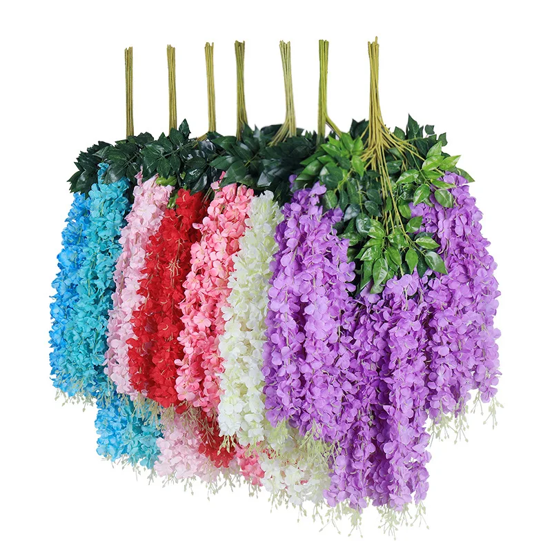 INUNION Factory Wholesale Wedding Decor Silk Vines Garland Artificial Wisteria Flower,Wisteria Hanging Flowers