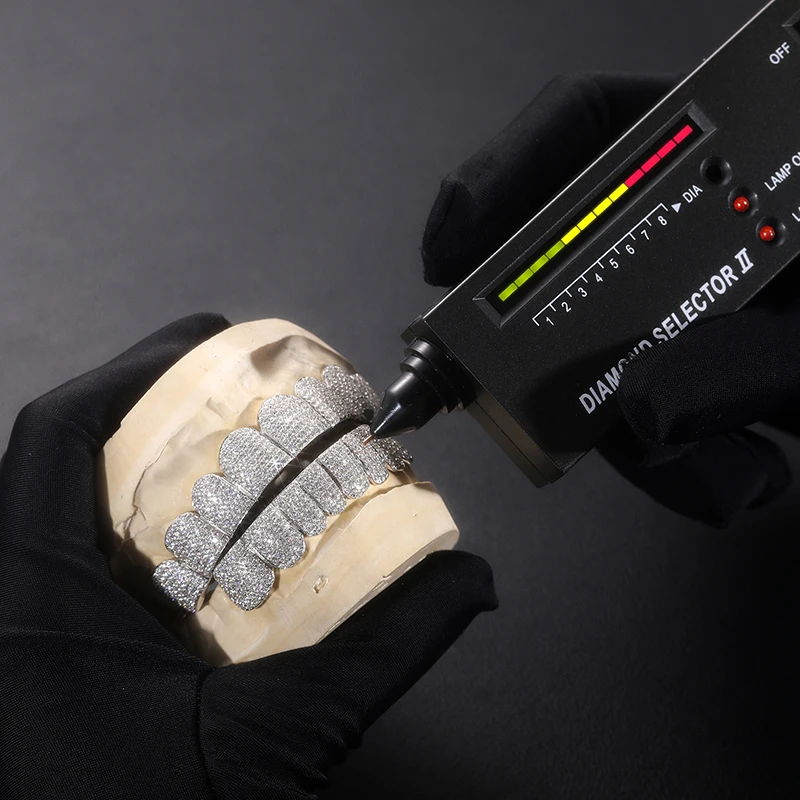 Custom Made Hip Hop Iced Out Solid Chunky Gold Bust Down Silver fine Jewelry Deep Cut VVS Moissanite Diamonds Teeth Mouth Grillz