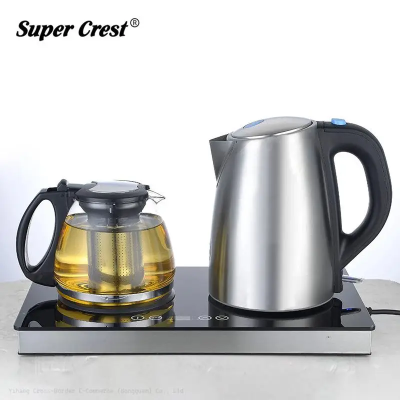 Brand Multi-function automatic power off instant thermoelectric kettle Glass transparent double burner electric Turkish kettle