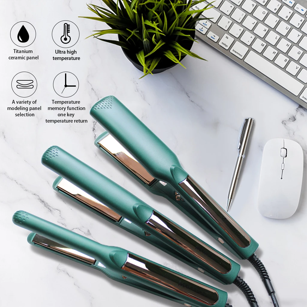 Private Brand salon Flat Iron 480F hot irons Ceramic Titanium electric hair straightener & curler 2 in 1