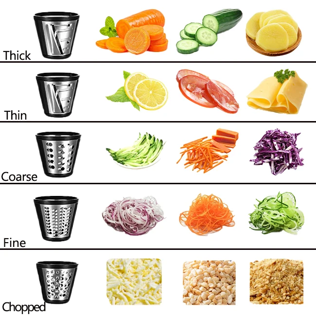 Factory Direct Price Vegetable Shredder Slicer Rotary Vegetable Slicer Of 5 Blades Salad Shooter