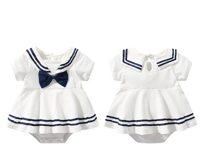 Baby Summer Thin Clothes Newborn Girl Onesies Covered Skirt Summer Harness Super Cute College Style baby rompers 3-6 month