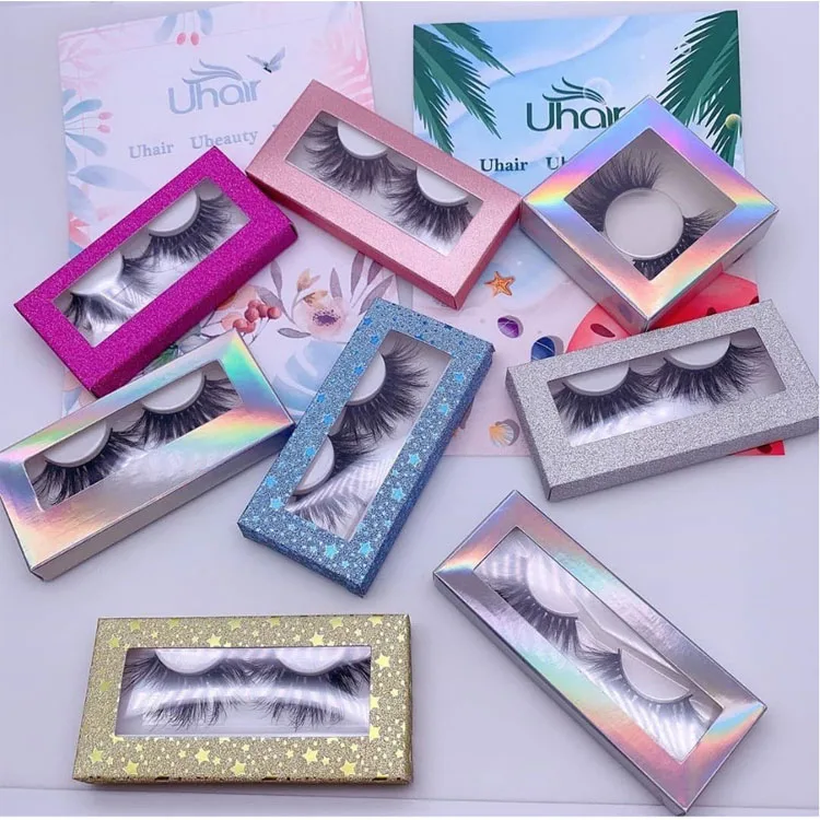 Stock eyelash paper box wholesale mink eyelash vendor packaging 3d siberian mink lashes packaging paper case