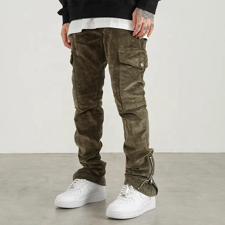 Factory selling corduroy pants men stock dropshipping high quality men cargo pants