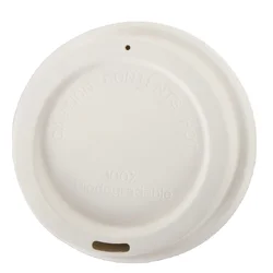 90mm Disposable Bagasse Pulp Compostable Biodegradable Paper Coffee flat cup lid for  bamboo pulp  cup