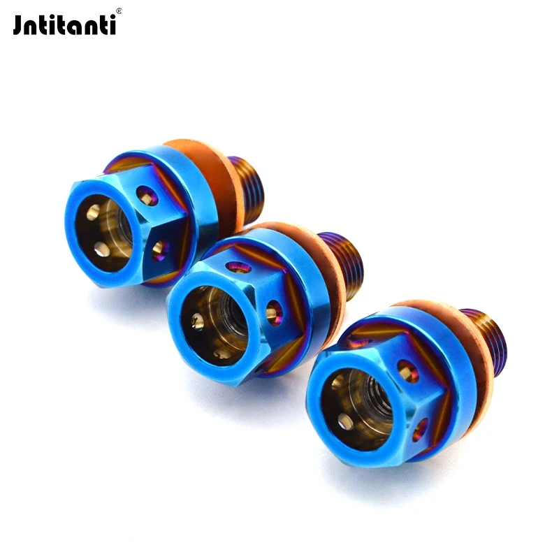Jntitanti Drilled Hex Gr.5 Titanium Alloy Oil Drain Plug Ti-6Al-4V Auto Engine Gear Oil Drain Plug M12x1.25 with Magnetic