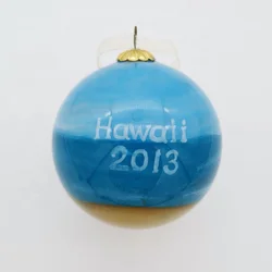 Custom Handmade Inside Painting Glass Ball 8cm Blue Round Inner Hand Painted Blown Glass Christmas Ball