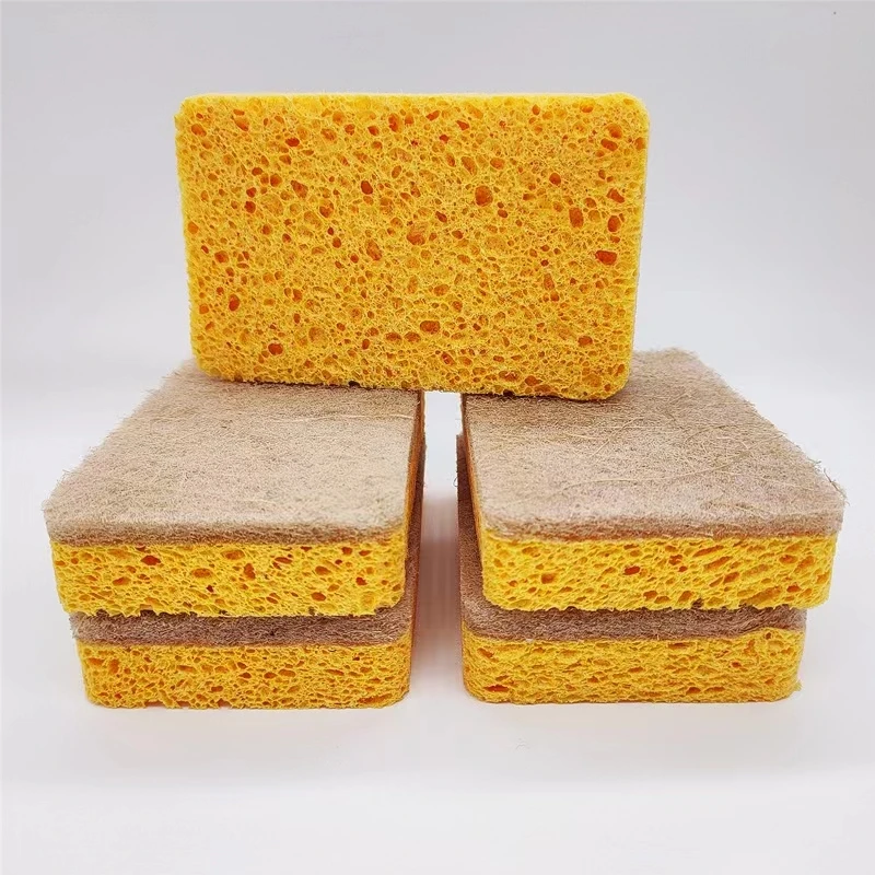 100% Biodegradable Kitchen Dish Sponge Pad Eco-friendly Washable Dish Sponge Efficient Cleaning Sponges For Washing Dishes