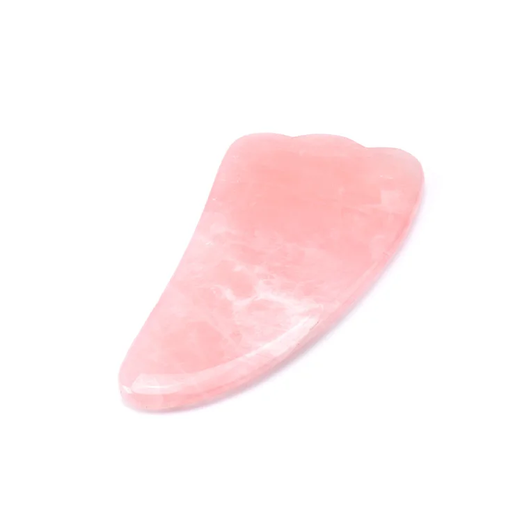 Wholesale natural jade stone rose quartz crystal gua sha scraping face jaw neck body massage tool