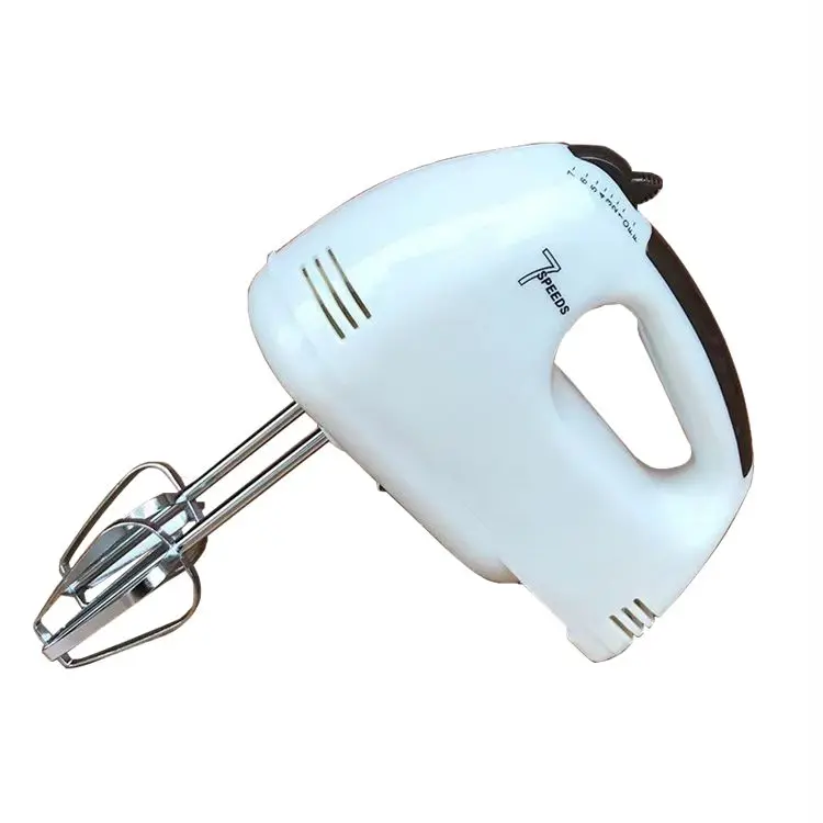 7 speed control Stainless Steel hooks and chrome beaters attached cake Plastic Electric hand mixer