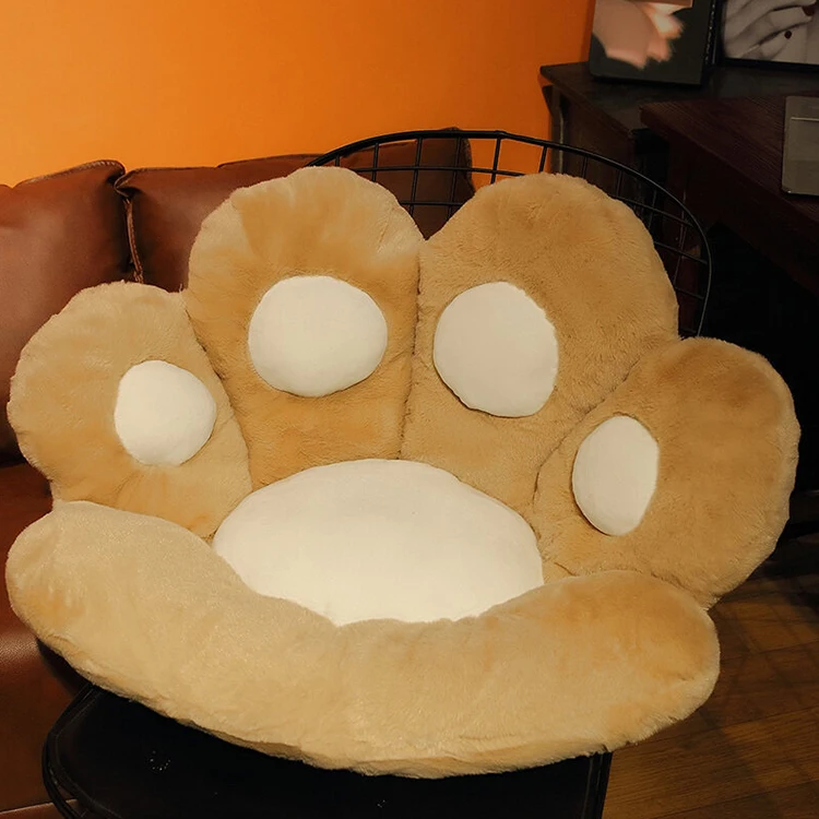 Office Sofa Back Pillow Embroidered Cat Paw Seat Cushion Pillow