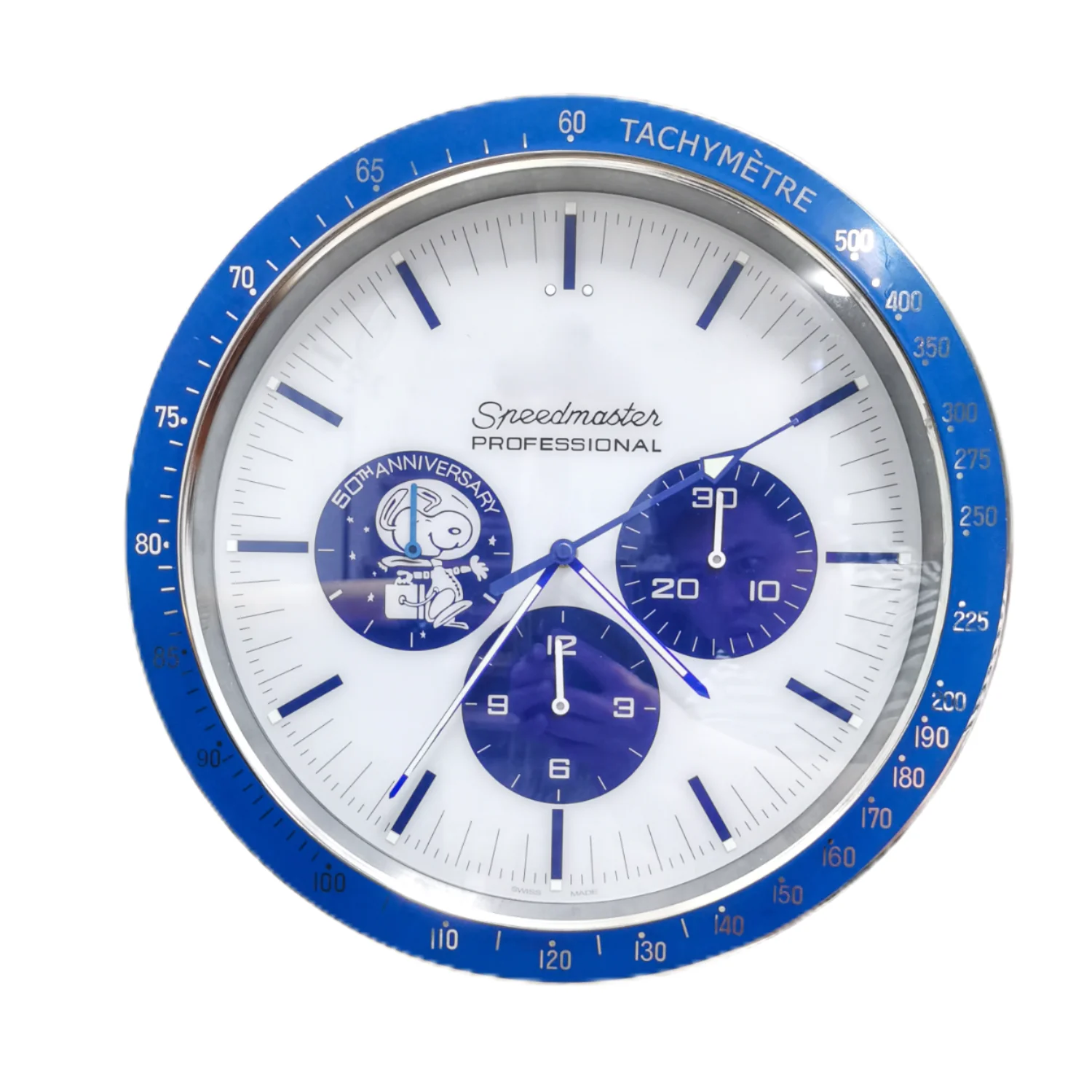 16-inch Luxury Watch wall clock luminous stainless steel watch case date display with magnifying glass large wall clock