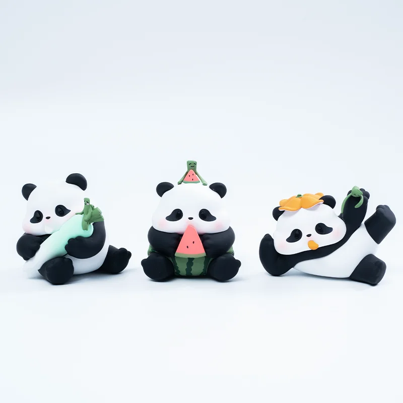 Cute figure panda funny pvc plastic panda figure toys in Manufacture