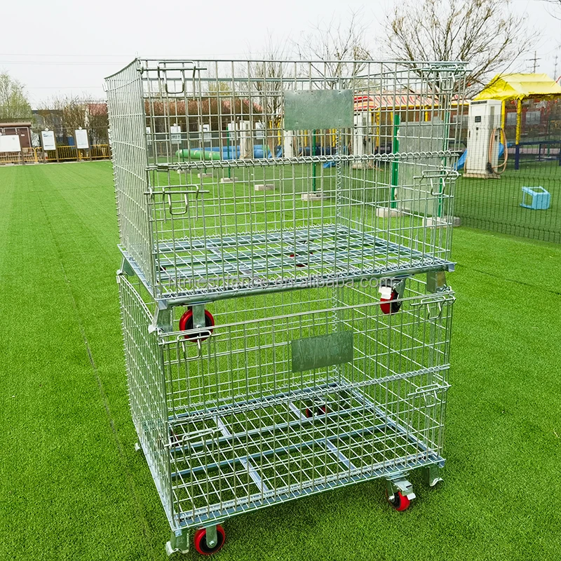 demountable folding Industrial customized transporting Wire Baskets