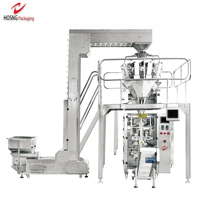 VFFS 420 2 4 10 14 20 Multi Head weigher 0.6 1.6 2 2.5 4 litres bag size 5 to 12 inch width Z feeder conveyor packaging machine