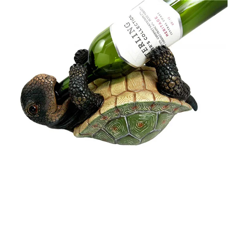 polyresin wine bottle holder resin Sea Turtle Tortoise Wine Bottle Holder Caddy Figurine As Home Kitchen Wine Cellar Decorative