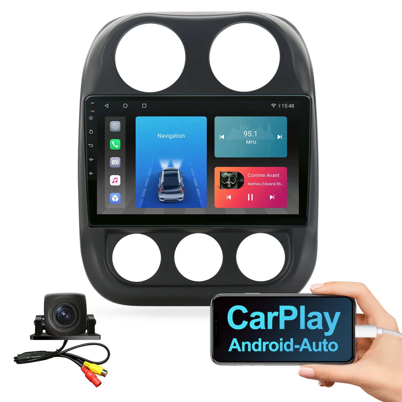 Car Radio Android 10.0 QLED Screen For Jeep Compass Patriot 2010-2016 Auto Stereo Multimedia Player Navigation Carplay No 2 din