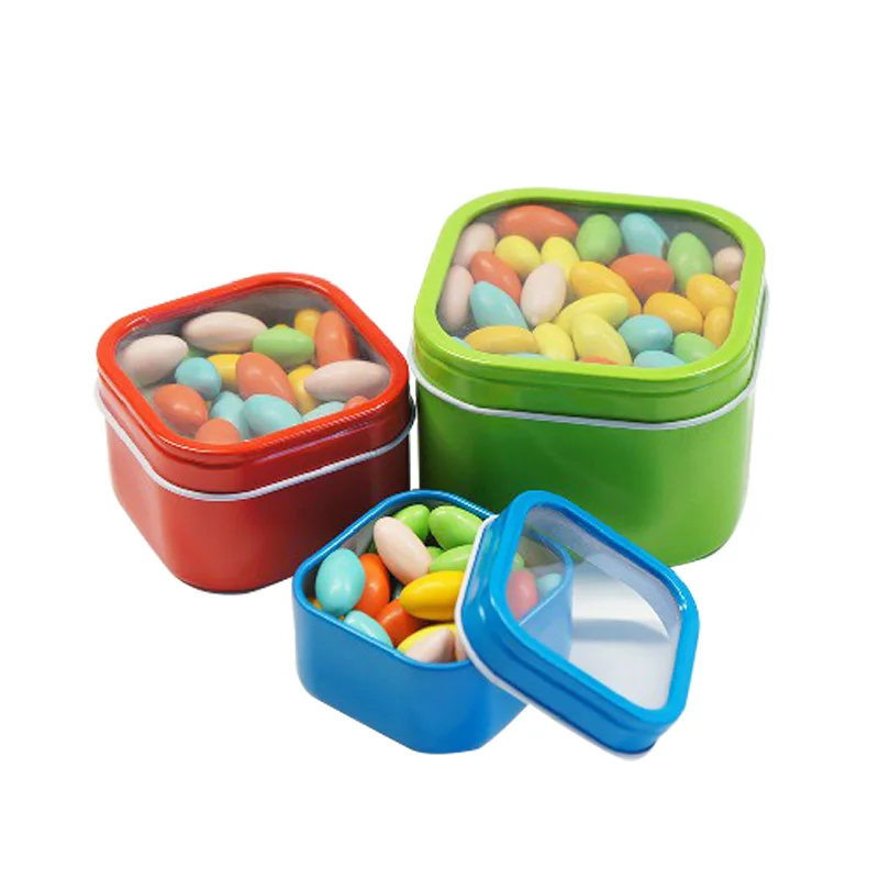 2021 New design square shape tin can metal gift box biscuit and cookie tin can