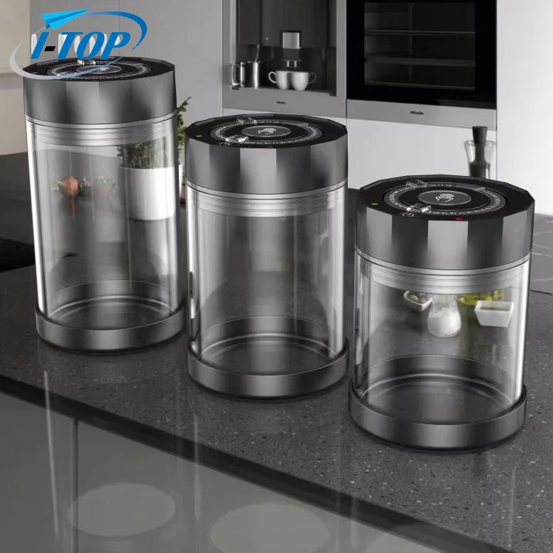 ODM/OEM Vacuum Coffee Canister Sealed Automatic Vacuum Stainless Steel Coffee Bean Storage Container for Food Storage