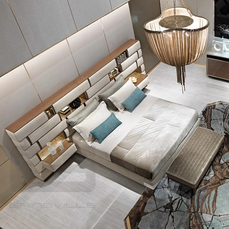 luxury italian bedroom set furniture king size modern italian latest double bed designer furniture set leather luxury bed