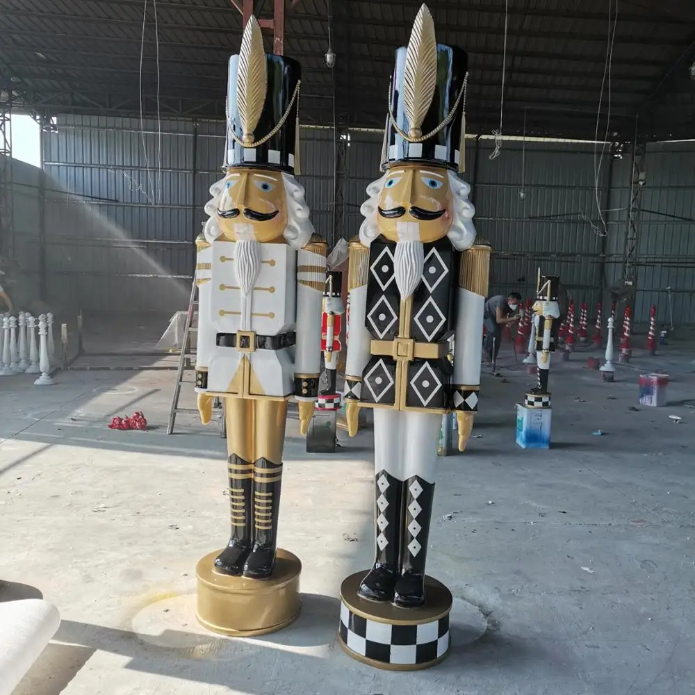 Most popular outdoor fiberglass christmas nutcracker soldier statue decoration