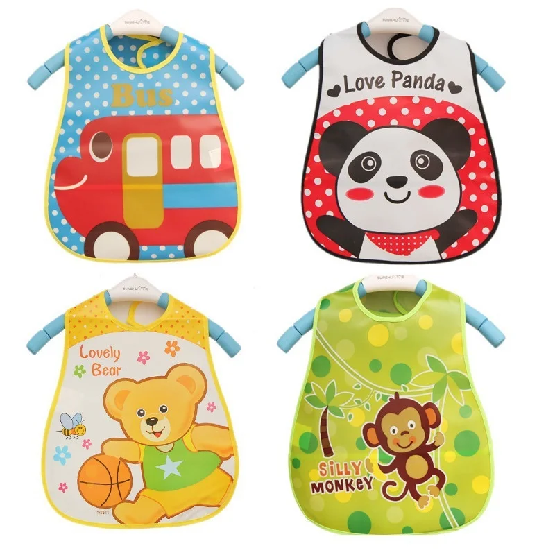 Waterproof baby drool bib Peva bib Colorful animal print baby drool bib