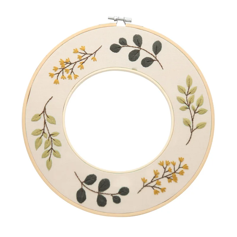 Funny Beginners Embroidery Kit Floral Wreath Cross StitchAdults Needlepoint Kit  DIY Embroidery Starter Kits