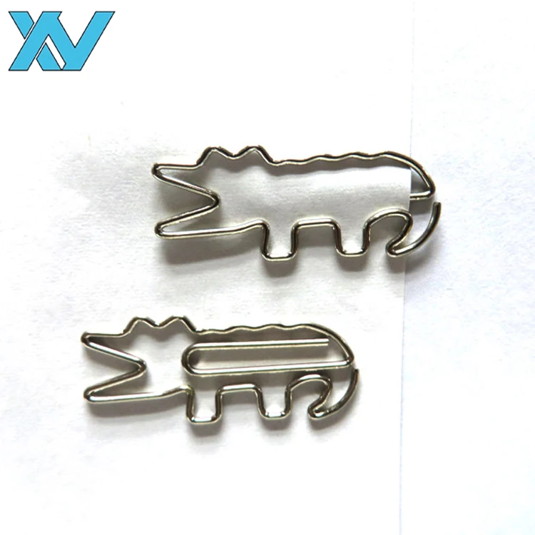 top selling animals gator design big size green crocodile shape paperclip alligator metal paper clips
