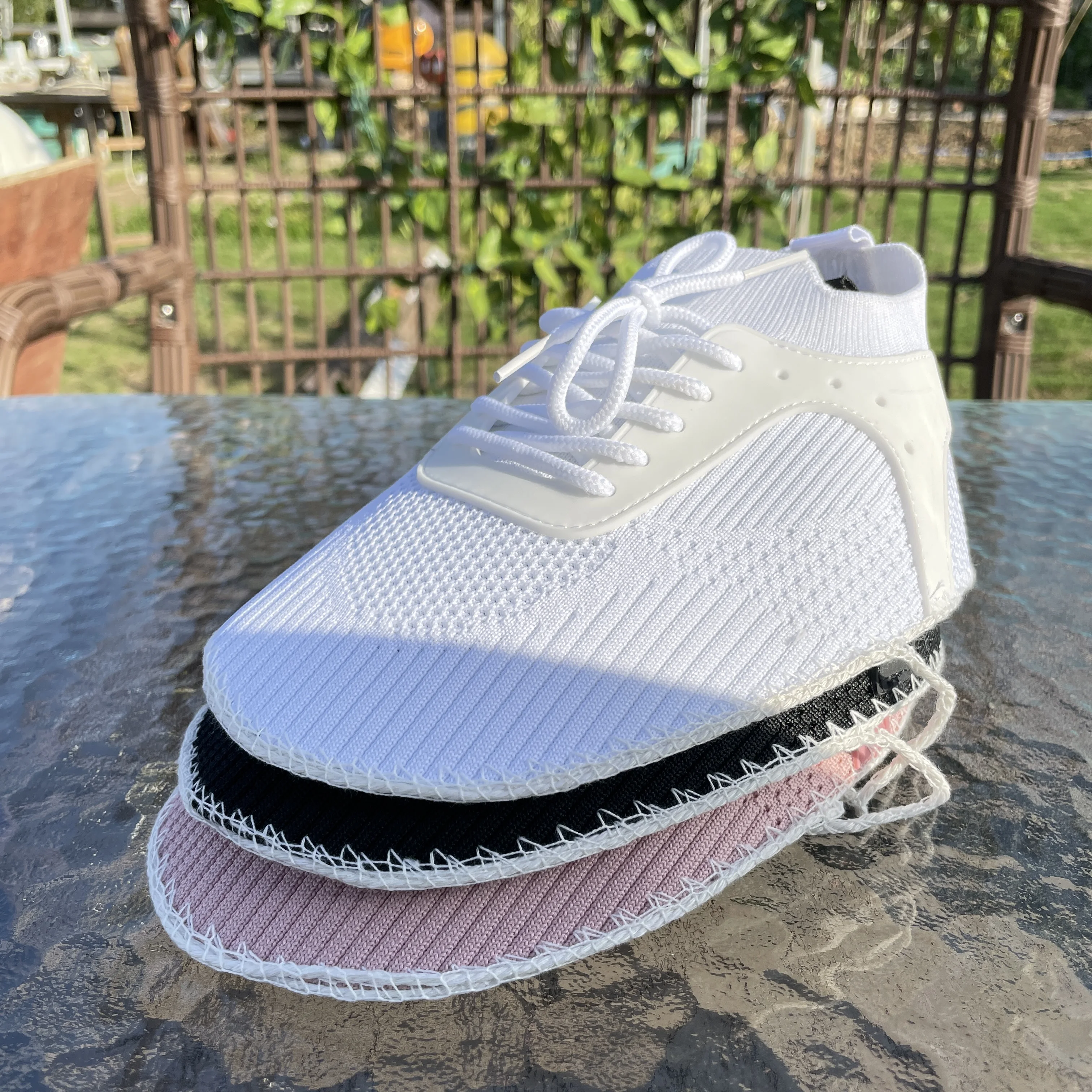 Promotion Product Lightweight Shoe Flying Knit Upper Comfortable Woven Knitted Material Weave Basketball Upper Vamps