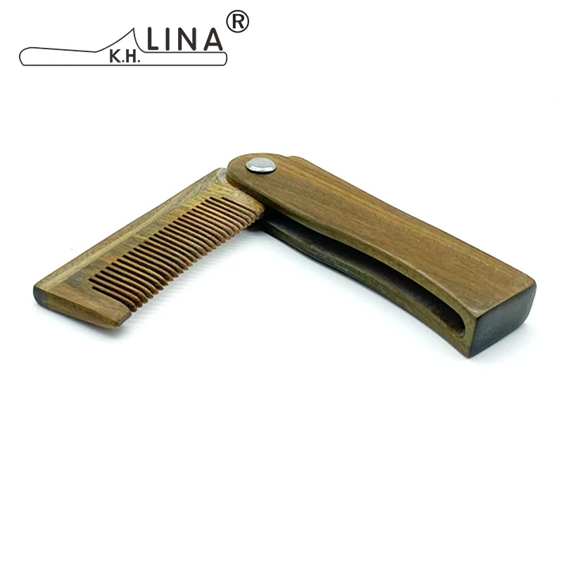 Расческа для бороды из буйвола синтетическая деревянная щетка Складная