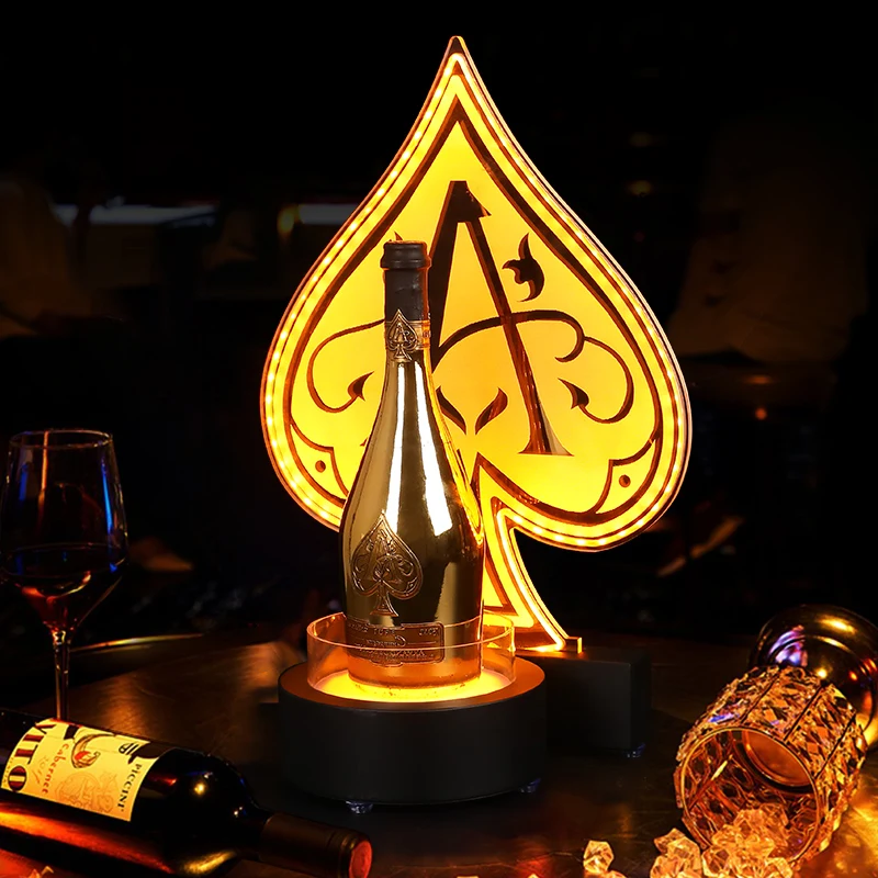 Bar VIP LED Sign Serving Trays Wine Glorifier Display Racks Ace Of Spade Champagne Bottle Presenter for nightclub