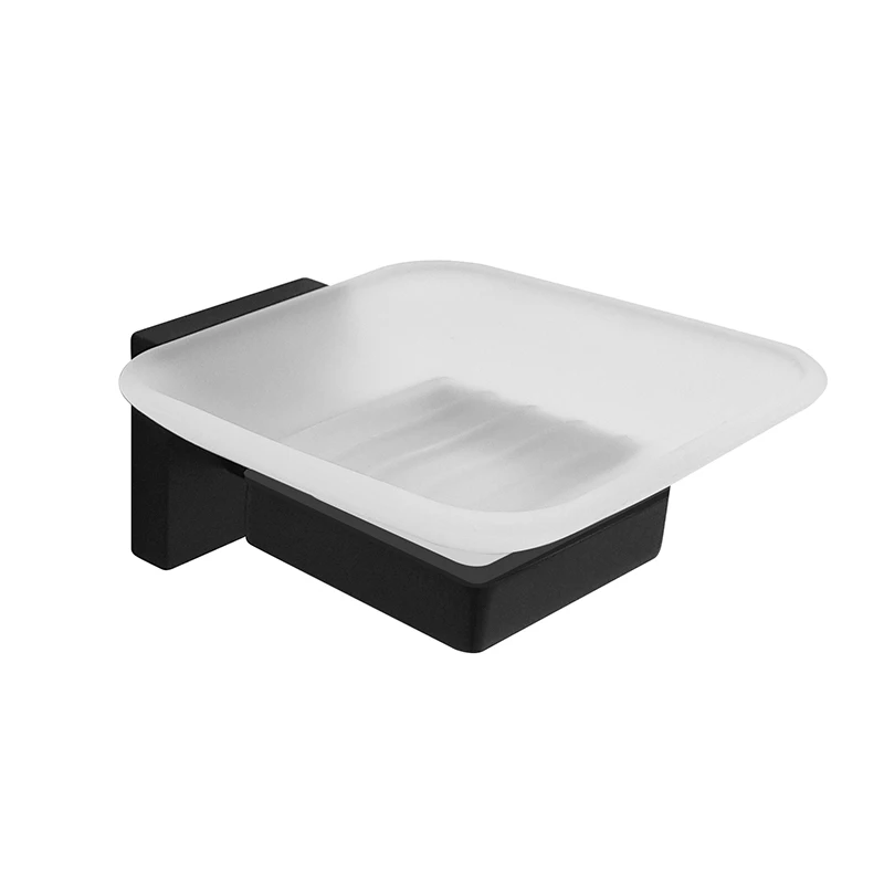 KAIIY Matt Black Wall Mounted Bathroom Accessories Home Decoration Glass Tumbler Holder Bathroom Cup Holder Tumbler