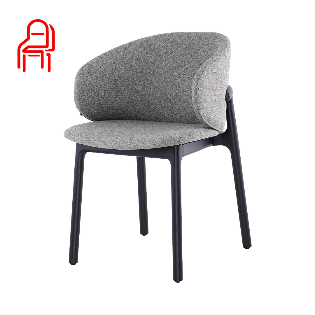 Fennite manufacturers directly sell high-end Italian dining chairs household white wax solid wood reception chairs Nordic coffee
